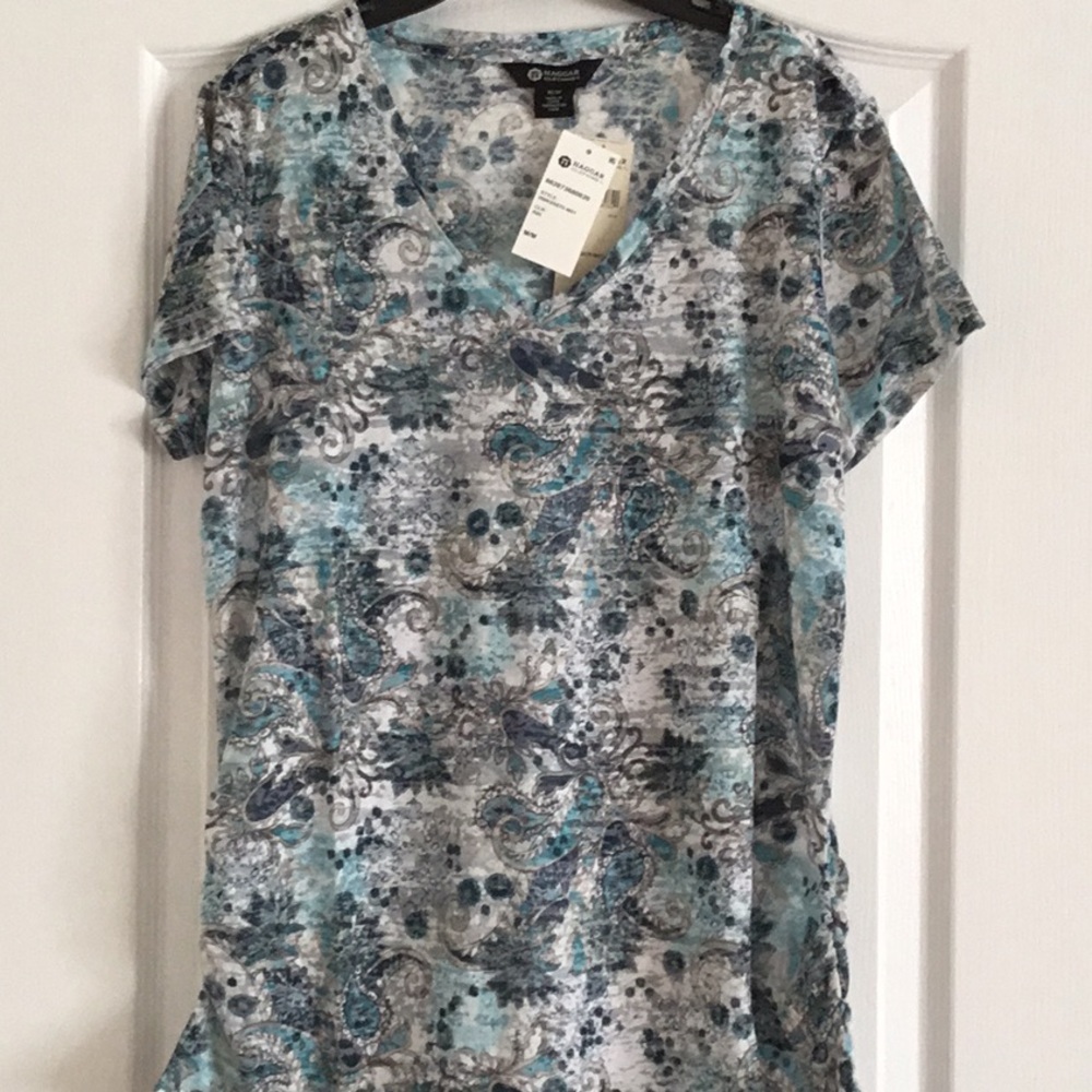 HAGGAR Multicolor Paisley Short Sleeve Top - size M